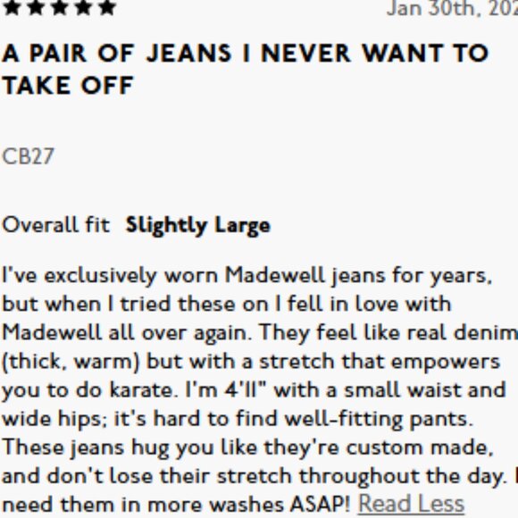 Like New MADEWELL Cali Demi-Boot Jeans in Fleetwood Wash Premium Denim 25 P - Picture 4 of 11